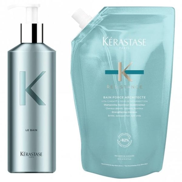 LySkin Kerastase resistance force architecte aluminium bottle shampoo refill bundle KER00236